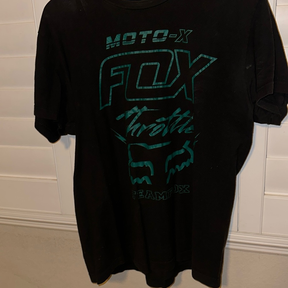 MOTO FOX BLACK TEE SHIRT (LARGE)